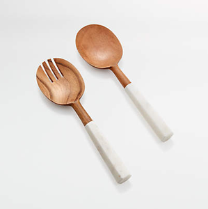 Cuillère en bois et résine serveur de salade artisanat résine époxy manche rose 2 pièces couverts vente personnalisée - Product Image 6