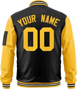 Veste universitaire avec couleurs contrastées nom d'équipe personnalisé numéro broderie personnalisé collège Bomber Letterman veste livraison directe - Product Image 5