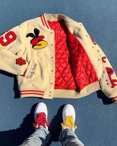 Personalizable de moda para hombre Chaqueta de algodón acolchado de los hombres Casual chaqueta de doble capa de algodón de lana Varsity chaqueta - Product Image 5