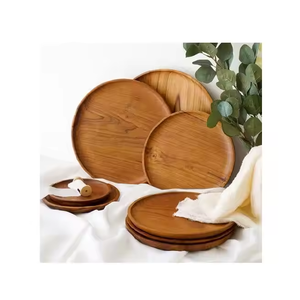 Vaisselle élégante en bois naturel Assiettes en bois faites à la main de qualité supérieure Plats de service en bois durables par glowin fashion - Product Image 5