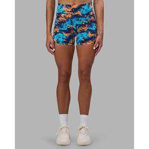 Shorts Deportivos de Cintura Alta para Mujer, Marca Fusion, con Bolsillos, Estampado Deportivo, Poliéster, 6 Pulgadas - Product Image 1