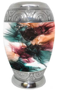 โกศสำหรับผู้ใหญ่งานหัตถกรรมรูปดอกกุหลาบสีม่วงสงบถุงกำมะหยี่แถมโลหะแฮนด์เมดจากอินเดียฟรี - Product Image 3