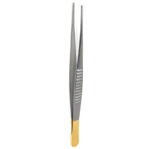 Pinzas de tejido DeBakey de acero inoxidable alemán medio oro 7 3/4 pulgadas 19,7 cm puntas anchas instrumentos quirúrgicos abrazaderas de Metal - Product Image 4