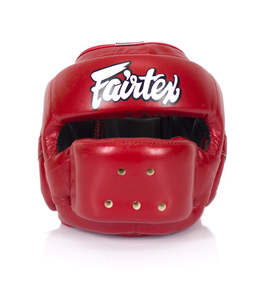 Fairtex HG14 Protector facial completo Calidad Premium 100% Cuero Muay Thai Boxeo MMA Sparring Entrenamiento Head Guard Cascos DE BOXEO - Product Image 1
