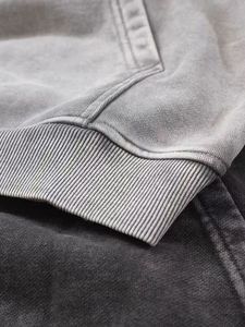 Sweat à capuche pour homme en polyester/coton épais 270 grammes personnalisé coupe régulière délavé à l'acide design uni motif teint hiver vente en gros - Product Image 6