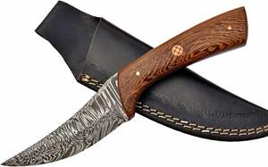 Couteau à lame fixe en acier damas fait à la main avec gaine en cuir OEM pris en charge pour la chasse Camping activités de plein air - Product Image 5