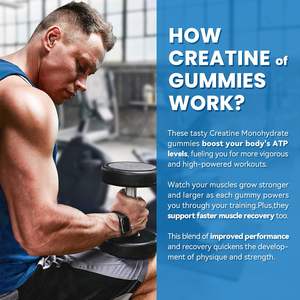 เยลลี่ครีเอทีนโมโนไฮเดรตแบบกำหนดเองที่ดีที่สุดสำหรับการเจริญเติบโตของกล้ามเนื้อ เยลลี่ครีเอทีนวีแกน เยลลี่วิตามินครีเอทีนเพื่อการฟื้นฟูร่างกาย - Product Image 4