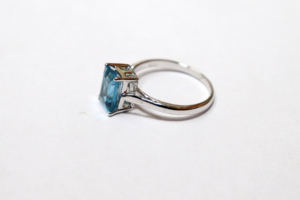 Anillo de piedras preciosas naturales de Topacio azul natural de Plata de Ley 925, joyería de plata hecha a mano - Product Image 3