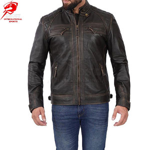 Smooth <b>Leather</b> <b>Long</b> Sleeve Men <b>Leather</b> <b>Jackets</b> With Secure Closure For Cold Weather Outdoor Daily Clothing For Adult - Product Image 2