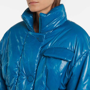 Breathable High Quality <b>Zip</b> <b>up</b> Stand Collar Puffer <b>Jacket</b> Latest Design Windbreaker Two Pocket Crop Puffer <b>Jacket</b> OEM Service - Product Image 4