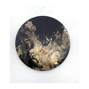 Customized Size Round Tea Cup Coaster Handmade Best Quality White <b>Black</b> and Golden <b>Resin</b> Coaster Unique Design Coaster - Product Image 5