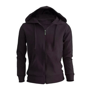 Sweat-shirt à capuche en molleton uni noir à fermeture éclair intégrale, nouveau design 2026, pour femmes et filles - Product Image 2