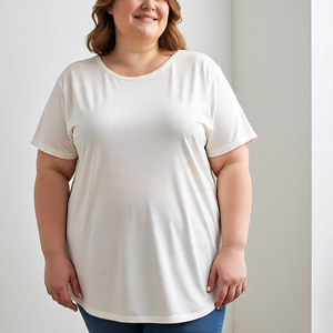 Surdimensionné Goutte Épaule T-shirts Femmes D'été Lâche T-shirts Dames Ras Du Cou Printemps Jogging T-shirts Dames - Product Image 1