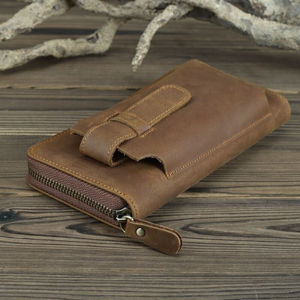 Portefeuille pour femme à grande capacité, style vintage, en cuir de vache véritable, étui pour téléphone portable, vente chaude en usine - Product Image 4