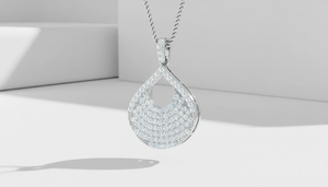 Pendentif moderne en diamant taillé brillant, or 18 carats, diamant naturel, 96 pierres, certifié IGI, bijoux fins de luxe tendance pour femmes - Product Image 4