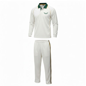 Conception de logo personnalisée, créez votre propre uniforme de cricket respirant en polyester pour hommes, prix de gros en stock - Product Image 1