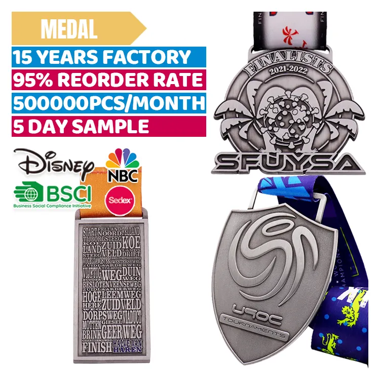 Grossiste Design Médaille en métal Logo personnalisé Gravure vierge Médaille vintage antique Porte-médaille souvenir ancien