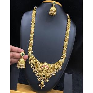 Premium Polish Premium Quality CZ AD Stones Design <b>Gold</b> Plated Combo <b>Necklace</b> <b>Set</b> With <b>Earrings</b> For Wedding Collection - Product Image 1