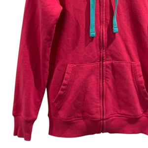 Sudadera con capucha informal rosa para mujer, jersey con cordón y cremallera completa, Top transpirable de algodón polar para otoño e invierno, ropa de calle - Product Image 5