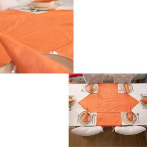 Ensemble de 2 chemins de table 100% coton orange avec 1 chemin triangulaire 50x150cm et 1 chemin rectangulaire 50x150cm décoratif - Product Image 6