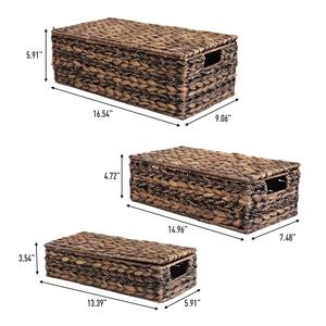 Juego de 3 Cajas de Almacenamiento Hechas a Mano con Jacinto de Agua y Pasto Marino, Ecológicas, Naturales, Decoración para el Hogar, Venta al por Mayor desde Vietnam - Product Image 4