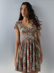 Robe trapèze en coton à motif de feuillage de sauge Paisley - Product Image 2