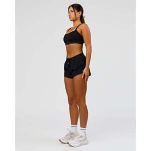 Shorts de course pour femme Accelerate 3 Mid-Rise - Coton et élasthanne noir avec taille à sequins - Product Image 4