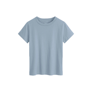 T-shirt à manches courtes col rond pour femme, style streetwear, respirant, écologique, en coton biologique gris, personnalisable - Product Image 1