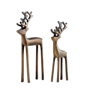 Regalo creativo, escultura de ciervo de pie pulida brillante, figuras artesanales de decoración del hogar de Metal para el hogar, hoteles y oficinas - Product Image 4