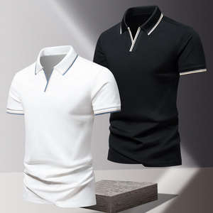Chemise de sport d'été lourde pour hommes, lettre de luxe tricotée décontractée Boxy simple personnalisée pour Polo Golf T-Shirt de haute qualité en gros - Product Image 3