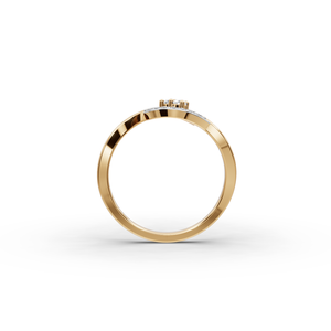 Double Loop Lab-Grown Diamond Ring Rose Gold and Gold Plated Fashionable Hip-Hop Style Inlay Setting Trendy Engagement Ring - Product Image 2