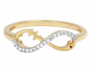 Bague élégante en moissanite style infini pour femme, en argent sterling S925, clarté VVS1-VVS2, sertie à griffes - Bijoux personnalisés pour - Product Image 1