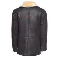 Veste d'hiver pour homme la plus vendue de l'usine OEM, en cuir de mouton noir, col en fourrure de renard, grande taille, respirante, tricotée