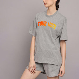 Hot Selling article 100% cotton Womens 2-Piece oversized t-shirt & short set Summer casual wear High-Quality Set for Women - Product Image 6