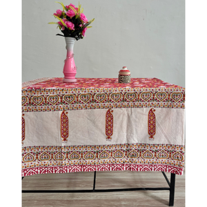 Nappe en coton imprimée à la main, motif cœur rouge paisley bohème, décoration de salle à manger, meilleur prix de gros - Product Image 2
