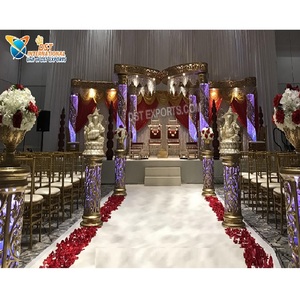 Conception de papillon de mariage hindou élégant Mandap plus jolis piliers de diamant mariage Mandap papillon cristal mariage Mandap décor - Product Image 1