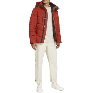 Custom Mens <b>Quilted</b> Puffer Jacket Hooded Windproof Breathable Polyester Cotton Winter Coat OEM Manufacturer - Product Image 5