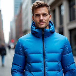 Haute qualité hommes col montant fermeture éclair rembourré vestes automne hiver épais chaud matelassé rembourré bouffant veste mâle - Product Image 2