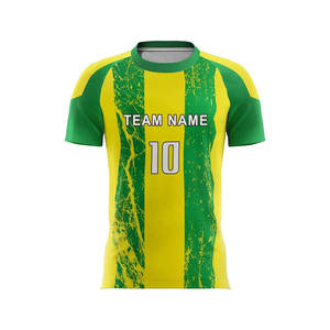 Conjunto de camisetas de fútbol unisex de alta calidad, uniformes de fútbol de poliéster de color personalizado con impresión de nombre, transpirables y elegantes - Product Image 2