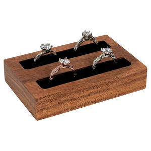 Présentoir d'anneau et de boucle d'oreille en bois de hêtre présentoir de bijoux minimaliste pour boutique de comptoir ou spectacles d'artisanat en vrac - Product Image 1