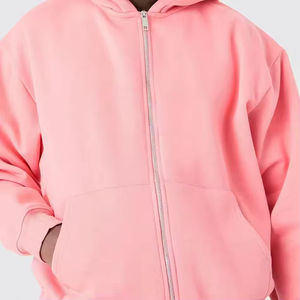 เสื้อฮู้ดซิปผ้าฟลีซคอตตอน 100% หนานุ่ม สไตล์สตรีทแวร์สำหรับผู้ชาย ทรงหลวมไหล่ตก เหมาะสำหรับกิจกรรมกลางแจ้ง ผลิตโดยโรงงานผลิตเสื้อฮู้ดซิป - Product Image 2