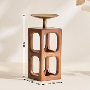 Wooden Six Column <b>Candle</b> <b>Holder</b> Suitable For Home Decor Table Centerpiece And Festive Lighting Handcrafted From India - Product Image 5