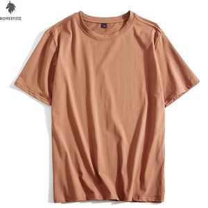 เสื้อยืดผ้าฝ้าย100% สำหรับผู้ชายระบายอากาศคอกลมสไตล์ฮิปฮอปเทคนิคการย้อมสีพื้นแบบเรียบ - Product Image 1