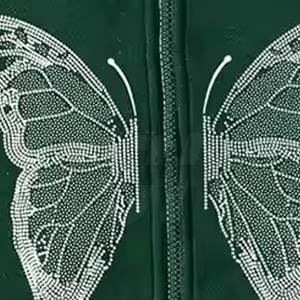 เสื้อมีฮู้ดแฟชั่นฮิปฮอปผู้ชายประดับพลอยเทียมแนวสตรีทเสื้อมีฮู้ดแบบมีซิปรูด - Product Image 6