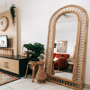 Miroir de sol ovale autoportant en métal argenté moderne 32\" x 21\" x 69\" avec pieds sphériques 21\" x 32\" x 69\" Miroir de sol argenté - Product Image 4