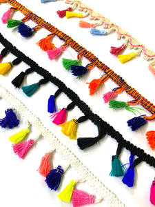 Gran Oferta personalizada poliéster metálico lentejuelas Gimp encaje ajuste bordado técnica costura Rhinestone flecos recorte al por mayor - Product Image 2