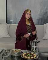 Kaftan Abaya pour femmes musulmanes arabes AWAIS HOUSE - Tissu Georgette, design perlé à la main et pailleté, grande taille, léger, pour adultes