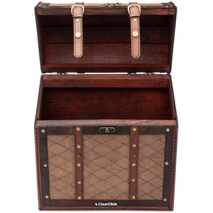 Wooden Handmade <b>Record</b> Storage Carrying <b>Case</b> Classic Vintage Retro Style - Product Image 3