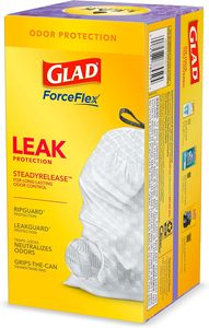 ถุงขยะ Glad Trash Bags, ForceFlex Tall Drawstring Garbage Bags, ขนาด 13 แกลลอน สีขาว สำหรับถังขยะในครัวทรงสูง, Mediterranean - Product Image 4