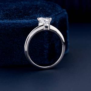Bague de fiançailles de laboratoire taillée dans un arbre de Noël de 1 ct, diamant solitaire en or 14kt, diamant de taille antique comme cadeau Bague de cadeau de Noël - Product Image 3
